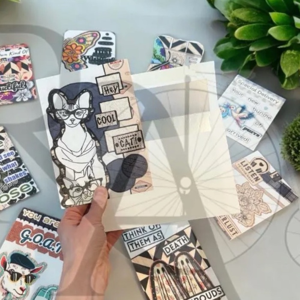 Hey Cool Cat Greeting Card - Handmade